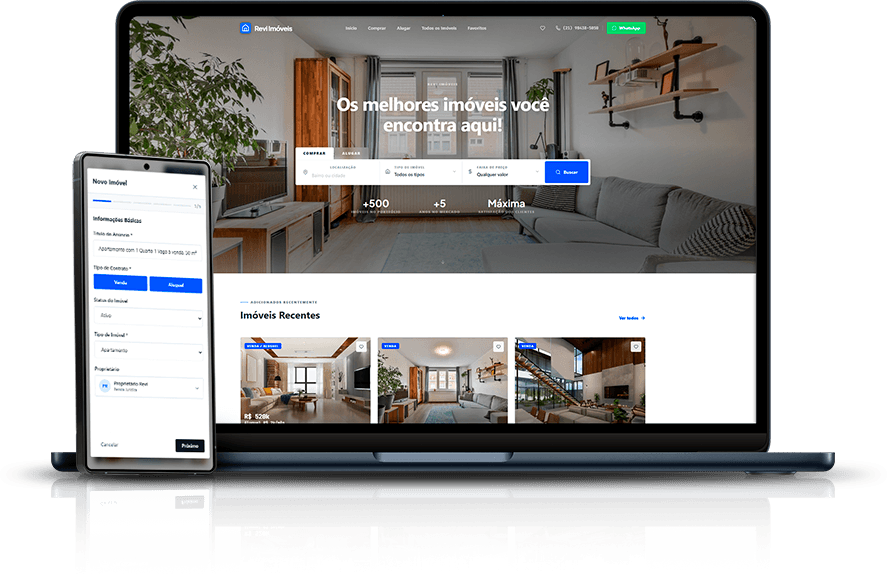 Revi — plataforma de gestão imobiliária com CRM, portal e gestão de equipes